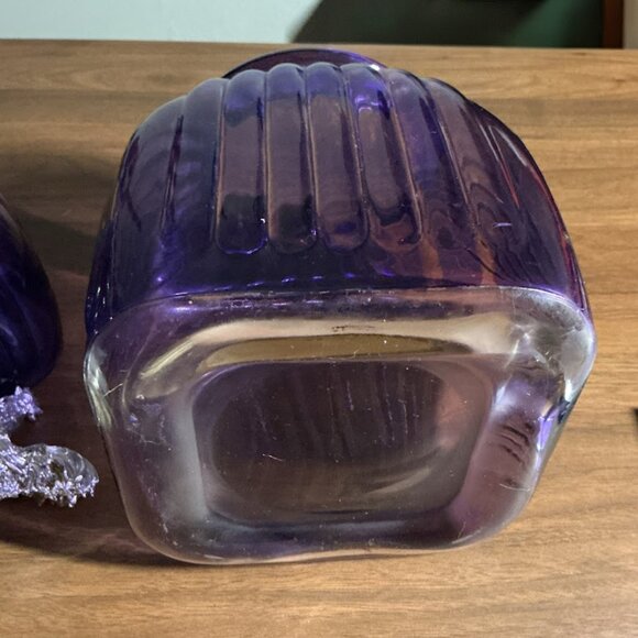 Purple Amethyst Vintage Rooster Lid Glass Canisters Set of 2 - Picture 9 of 10